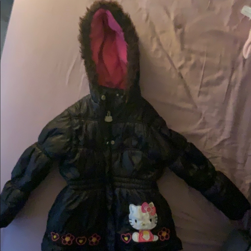 Hello Kitty winter jacket w/ hood sz 5